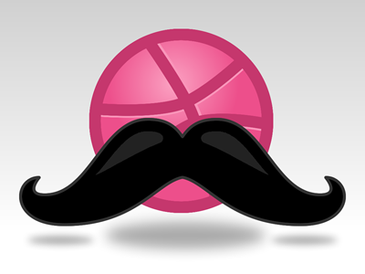 Dribbble Mustache black mustache pink rebound