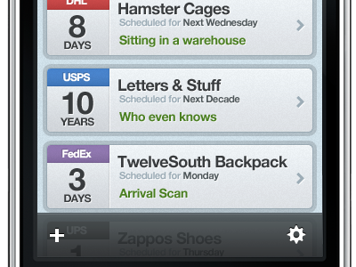 TrackThePack iPhone UI: Round 2 iphone trackthepack ui