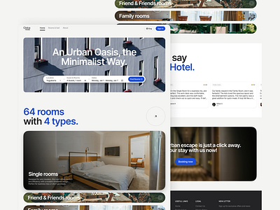 Landing Page Civica Hotel apartment blue branding design hotel landing page minimalis rent rental reservation ui ui design ui visual ux website