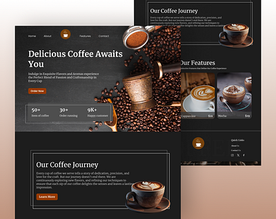 Coffee Shop Landing Page Design coffee coffee shop coffee website ecommerce ecommerce website landing page online store uiux web design website