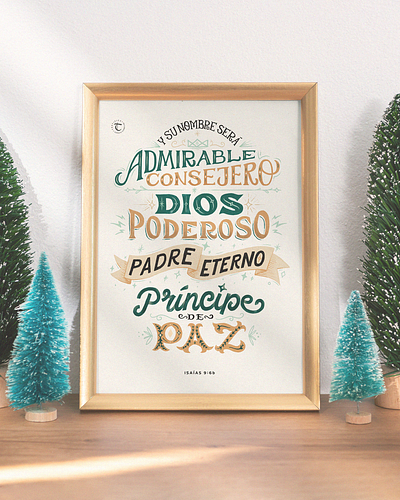 Is 9:6 bible calligraphy christmas graphic design lettering poster typography