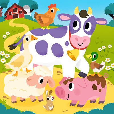 Old Macdonald had a farm animal animals cute farm fun illustration kidlit kids toddler