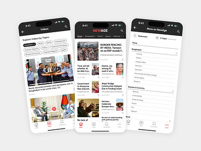 Modern News App Design mobile app modern layout newspaper app ui