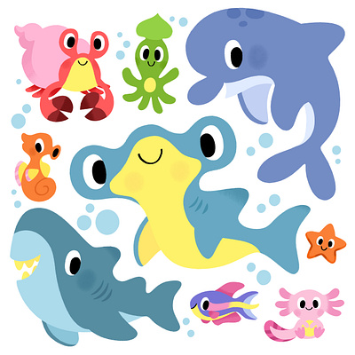 Under the sea animal animals cute illustration kidlit sea toddler