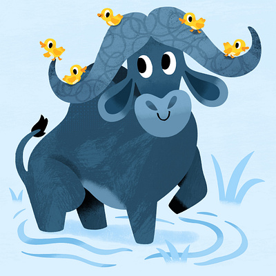 African buffalo african animal animals buffalo chicks cute illustration kidlit kids