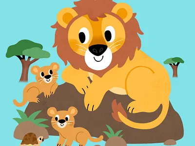 Sunday chill africa book cubs cute illustrate illustration kidlit kids lion vibrant