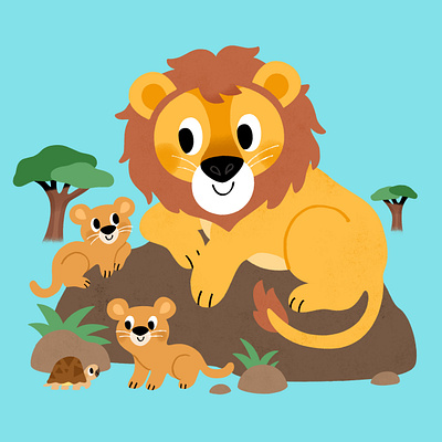 Sunday chill africa book cubs cute illustrate illustration kidlit kids lion vibrant