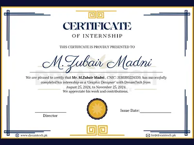 Internship Certification alhamdulilah certificate congratulation creative designing graphic design internship