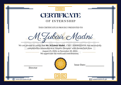 Internship Certification alhamdulilah certificate congratulation creative designing graphic design internship