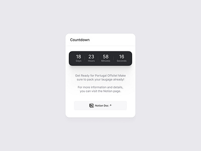 Countdown ⏲️ app application clean clock component count countdown design ios macos product product design saas time timer ui ux watch web app widget