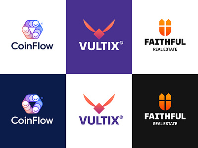 Vertical Logos from the Portfolio branding church coinflow creative logo cross eye faith freelance logo designer identity design logo logo lockup logofolio modern logo modern logo and branding design owl vertical logos