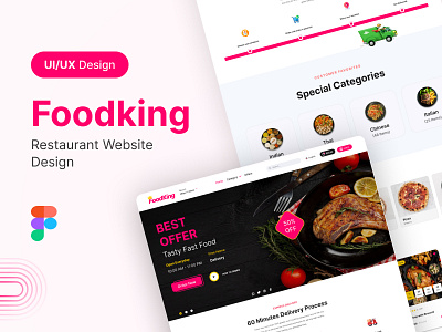 Foodking Restaurant Website Design fahim palash foodking website design landing page design ui web design website ui design