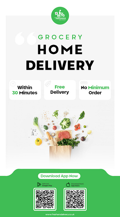 Grocery Delivery Template design designer fastandfresh foodatyourdoor freshandaffordable freshandfast freshatyourdoorstep freshgroceriesdelivered freshtoyourdoor grocerydelivery grocerymadeeasy healthyathome home delivery homedeliveryservice onlinegroceries quickdelivery shopfromhome template uiux yourgrocerypartner