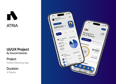 UI/UX Research - Atria (Fintech Banking App) prototyping ux research