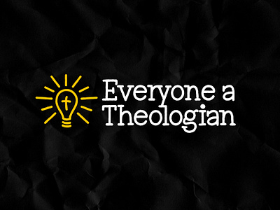 Logo design for theological education YouTube channel branding church church branding church logo cross logo education identity lightbulb logo wordmark yellow