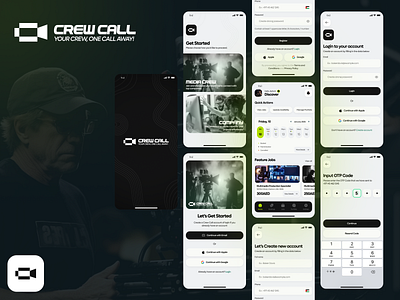 Media Crew Hiring - UI Design Concept app branding camera crew design figma graphic design media mobile app ui