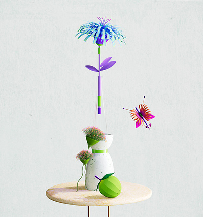 Papercraft flowers (tropical) 3d 3d illustration architecture c4d design flower home illustration modelling still tropic