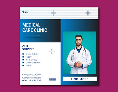 Medical Care Poster Design clinic poster creative creative design design graphic design illustration logo motion graphics service