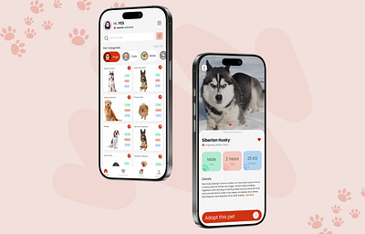 Pet Adoption - Mobile Apps adoption animal app design figma pet typography ui ux