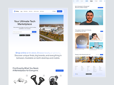 Marketplace Landing Page - UI Exploration blue design gradient landing page marketplace minimalist project tech ui ux web website website design