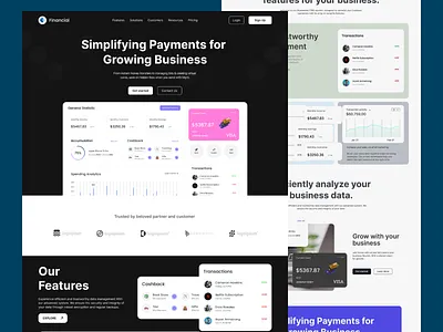 Saas Landing Page Design analysist figma finance job portal landing page mobile app design rabbi recruit saas saas landing page softer startup talant ui ux wabsite web app web design web platform