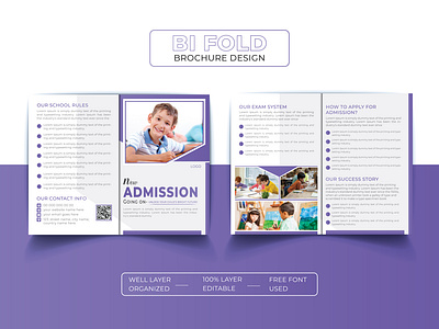 School Admission BiFold Brochure Template a4 a4 brochure admission admission brochure bifold bifold brochure brochure brochure design brochure template business class kids marketing print print design school school brochure student study template