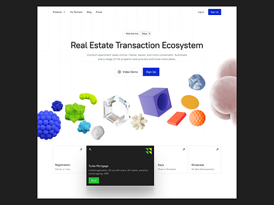 Quick Concept 3d abstract bright colors landing real estate