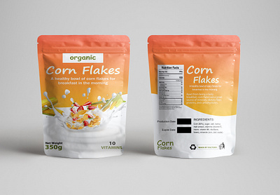 Corn Flakes Pouch Packaging Design brand identity branding creative design design facebook post graphic design instagram post lebel design pouch design pouch packaging design product design template ui visual design