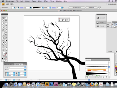 Branch Pillow branches illustration