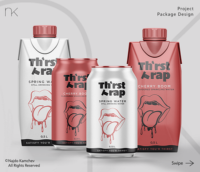 Package Design ( Thirst Trap ) adobe illustrator adobe photoshop collection design flavours graphic design package package design water