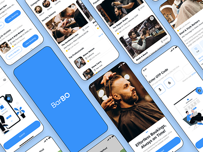 Barbo - Barber Booking App app design barber barber app barber booking app barbershop case study mens grooming mobile app uiux uxui