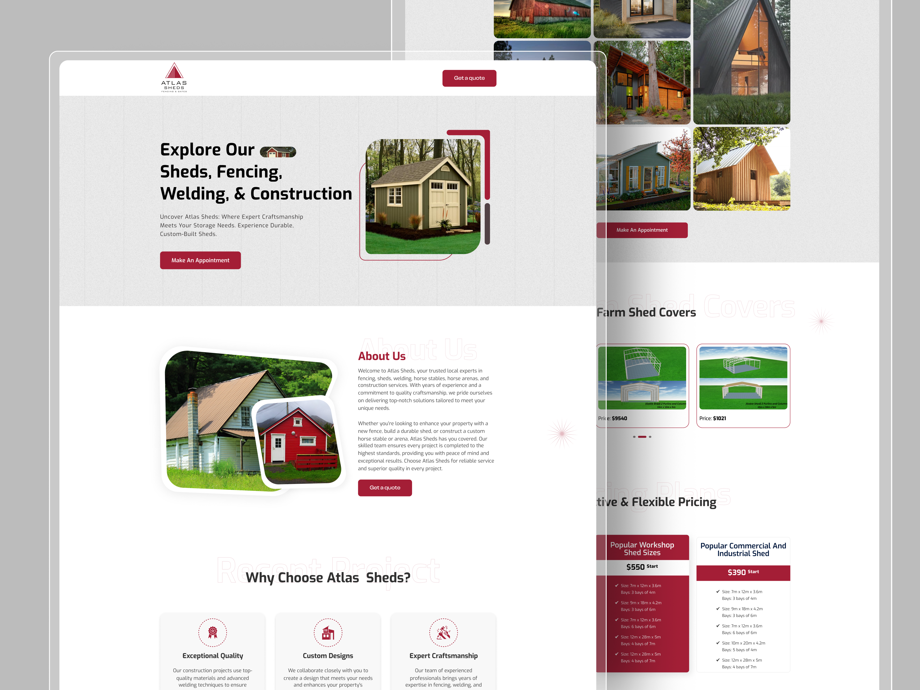Atlas Sheds Landing Page for Sheds, Fencing & Construction Web. constructionsolutions constructionwebdesign creativewebdesign landingpagedesign modernwebdesign responsivewebdesign shedconstruction sheds shedsandfencing ui uiuxdesign webdesigninspiration
