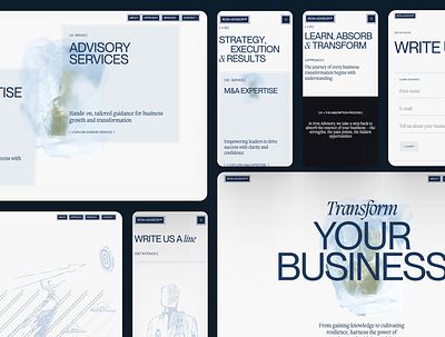 Iron Advisory - Website & Branding 3d animation blue brandbook branding minimalism ui ux web design webflow website white