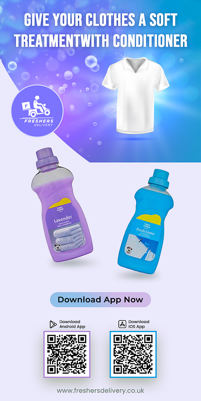 Fabric Conditioner Delivery Template clothcaredelivered conditionedclothing deliver deliver easily deliverathome design designer easilyavailable fabriccareathome fabrictreatmentmadeeasy freshersdelivery homecareessentials homedelivery hometreatement laundryperfection softandprotected softnesstoyourdoor template ui uiux