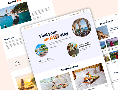 Hotel Booking Website Landing-Page UI Design booking website design hotel hotel booking hotel booking website travel travel agency travel website ui design