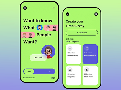 Survey Mobile App - Design Concept app app design app design for surveys app interface cretive app concept finance fintech graphic design interactive app design mobile mobile app mobile app concept mobile app design mobile app interface survey app survey app design team user experiene user interface wallet