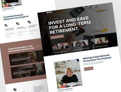 Landing Page Design For Finance - Website Design bank finance financial investment landing page money uiux user interface web design website