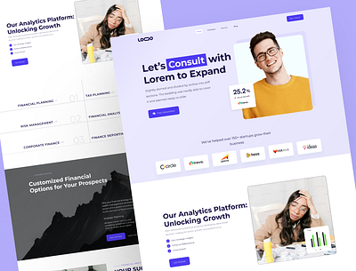 Finance Consulting Landing Page Design bank business consulting finance investment landing page uiux user interface web design website