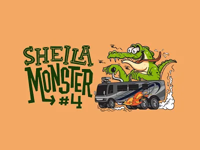 Sheila Monster Rat Fink alligator ed roth gator illustration newmar rat fink rv