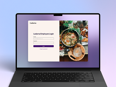 Ladarna - Employee Login Page design digital product design employee login product design restaurant signup ui ux web