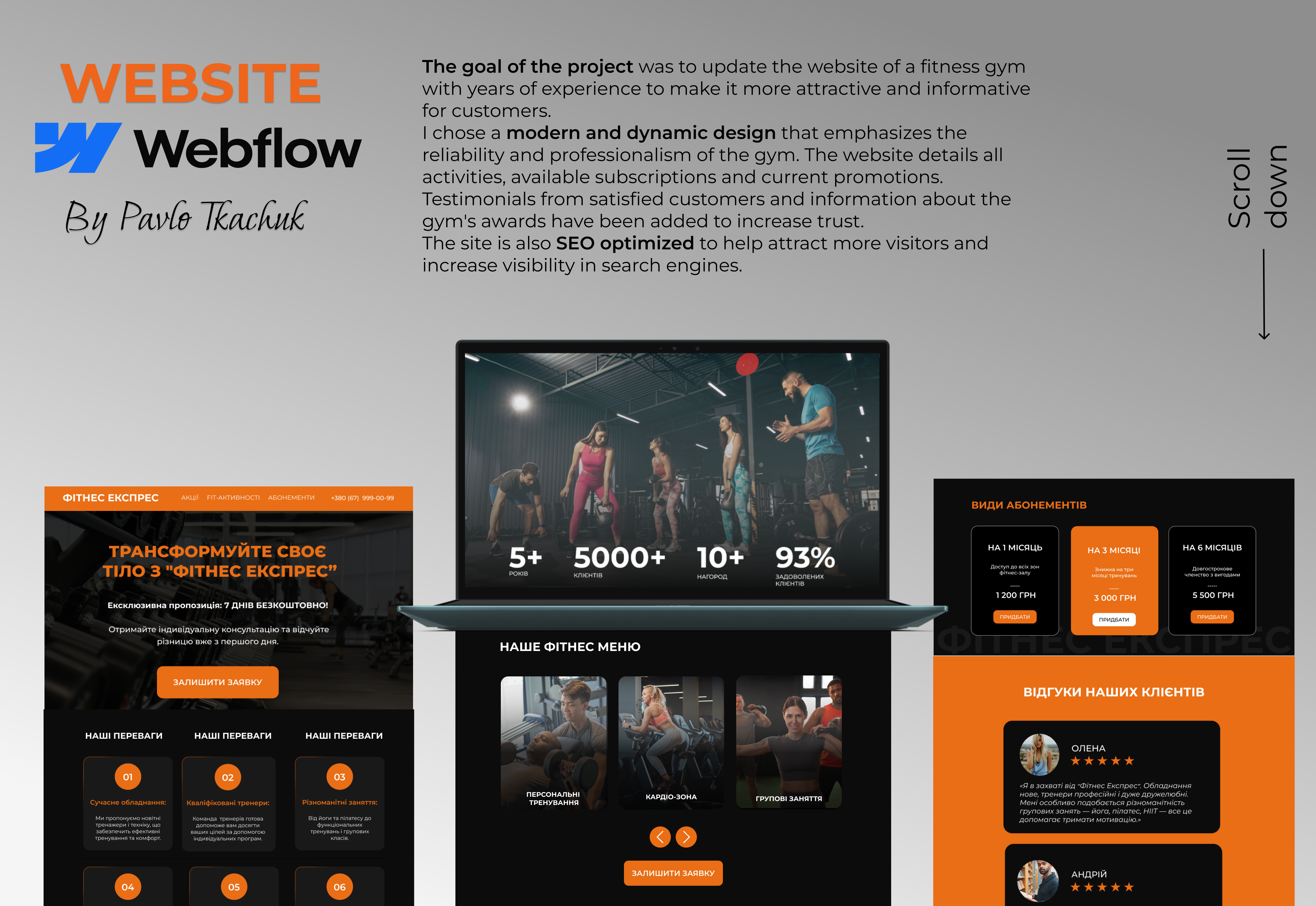 Landing page for a gym branding figma graphic design landing page web design web development webflow