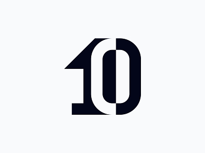 10 10 branding digit emblem geometric geometric design geometry graphic design icon logo mark minimal minimalism negative negative space number numeral pictogram simple ten