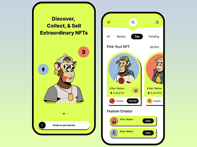 NFT Marketplace app app app interface blockchain blockchain technology cartoon nft marketplace crypto crypto adventure crypto bidding crypto marketplace crypto trading crypto wallet integration mobile app mobile app design nft app nft auctions nft marketplace ui ui crypto app design ui ux design ux