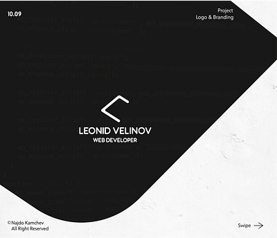 Logo & Branding For Developer " Leonid Velinov " black branding design illustrator logo photoshop tshirt visit card white