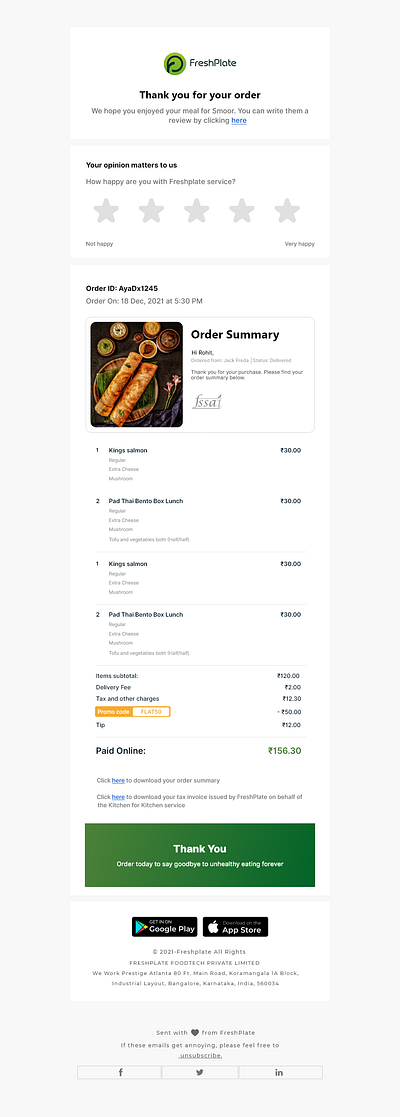 Order Detail Email Template design designer eatlocal fooddelivery fooddeliveryupdate foodie foodielife foodorderconfirmation foodreceipt foodtracking mealconfirmation onlinefoodorder orderconfirmation orderdetails ordershipped orderstatus restaurantdelivery thankyouforyourorder uiux