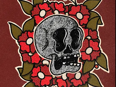 Bloom and Doom adobe fresco animation digital illustration graphic design gritty illustration shirt design skull