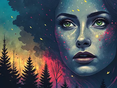 lady image face graphic design illustration vector
