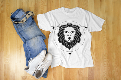 T Shirt Mockup - Zodiac Signs : Leo adobe illustrator adobe photoshop creatives designing graphic design illustrations leo mockup tshirt designing tshirt mockup zodiac signs zodiac tshirts
