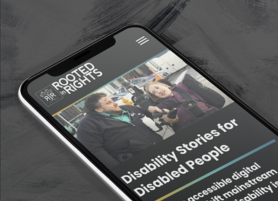 Rooted In Rights - WebSite Design with a focus on Accessibility accessibility branding dark mode information architecture site design website design