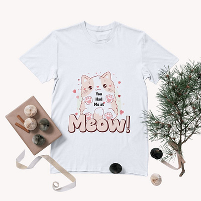 Purr-fect Meow T-Shirt Design apparel clothing design create a t shirt design custom custom t shirt design custom t shirt maker design designer t shirt graphic graphic design illustration meow t shirt design tshirt